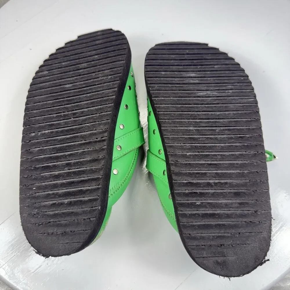 Toga Virilis Archives Green Metal Sabot Eyelet Mules Size 31 EU- US 13/13.5 Kids